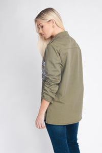 Military-Style Cotton Shirt
