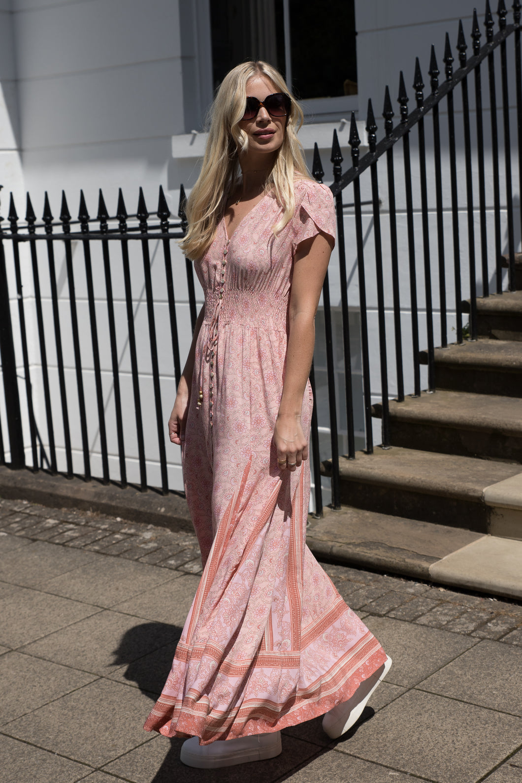 Striking Maxi With Cinched Waist